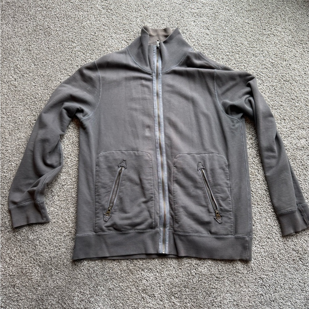 Nautica Jeans Gray/Green Full-Zip Reversible Jacket - Medium